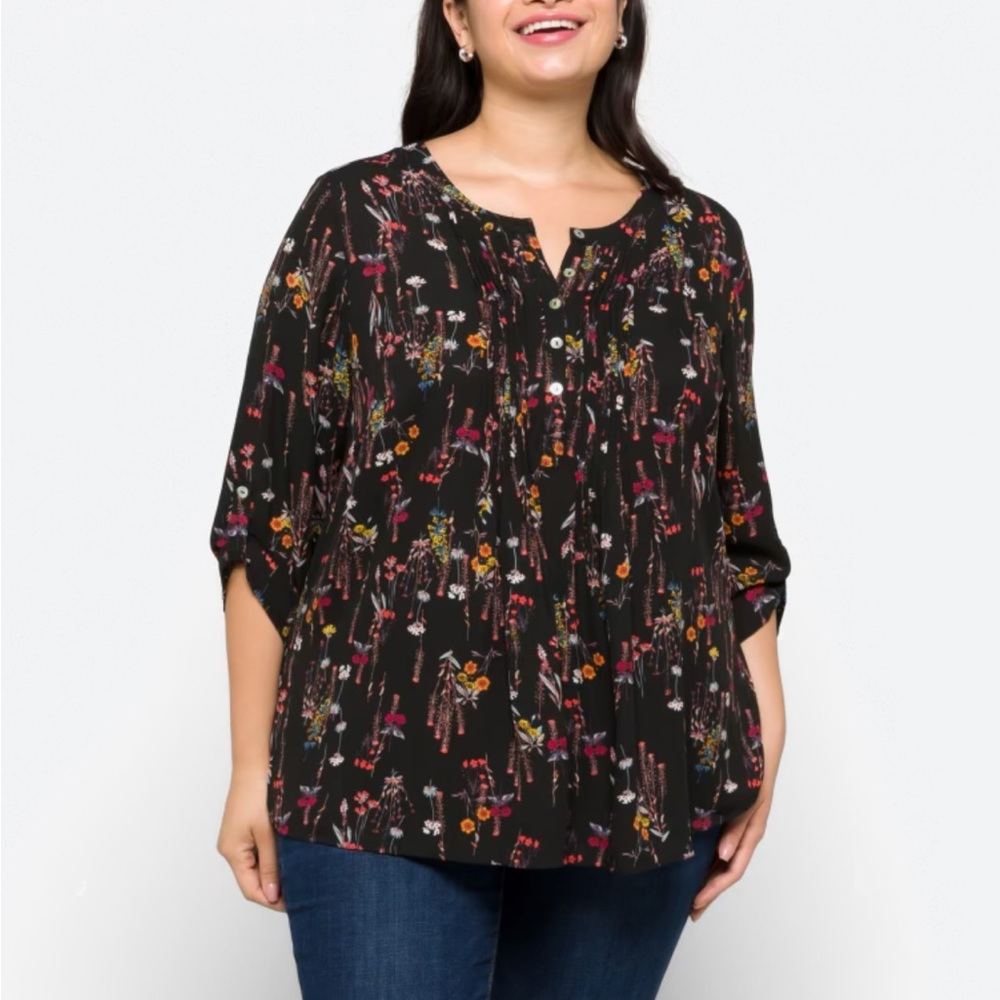 Daniel Rainn Floral Blouse 1X